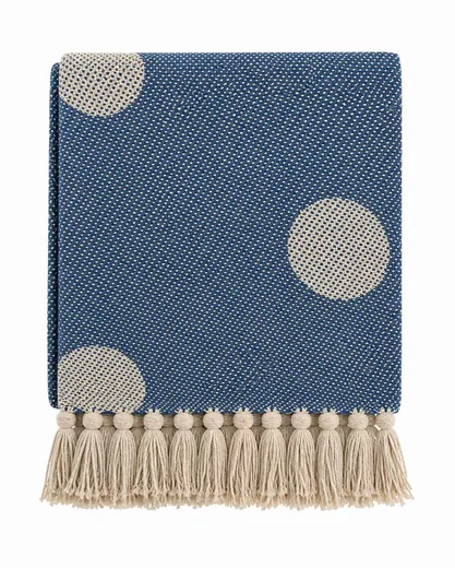AU MAISON Wohndecke Polka Royal Natur Sofadecke