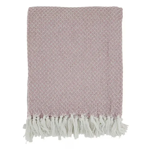 CHIC ANTIQUE Aix Plaid Rosa Wohndecke aus Garnüberschuss