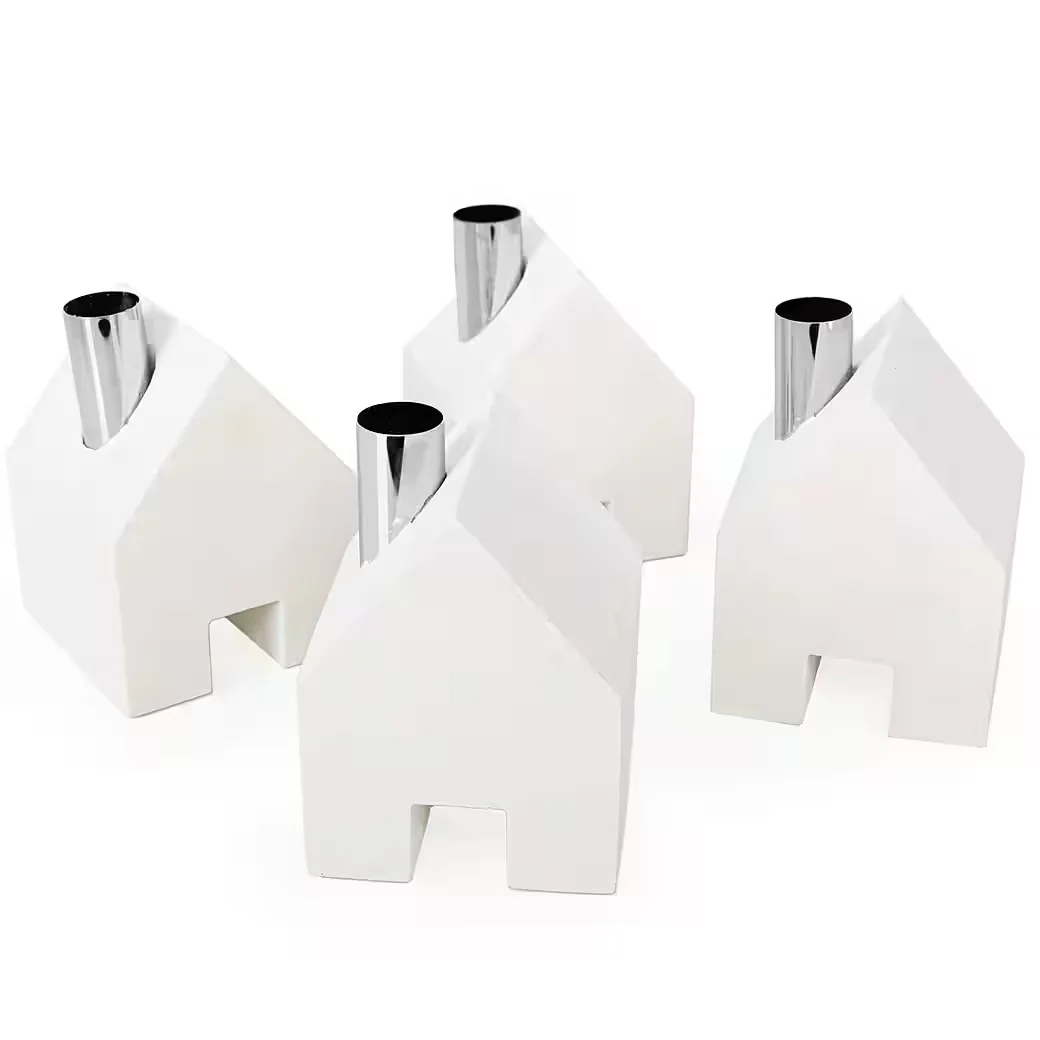Logbuch Verlag Beton Kerzenhalter 4er Set für Stabkerzen Adventskranz