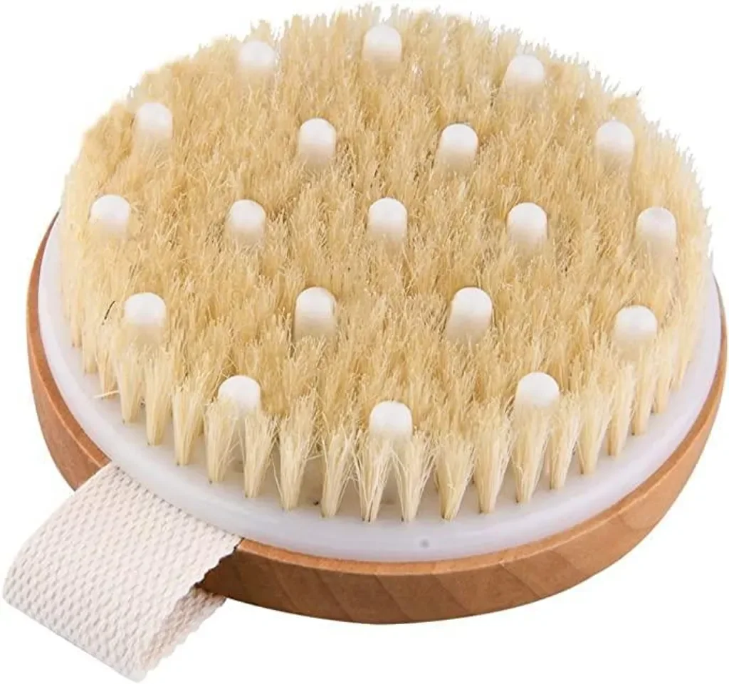 Körperbürste Naturbuchenholz für Trockenbürsten, Peeling, Cellulite