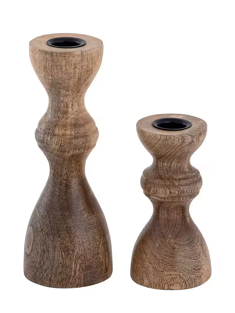 AMAGOHOME Kerzenhalter 2er Set für Stabkerzen rund H 20/13 x 6 cm