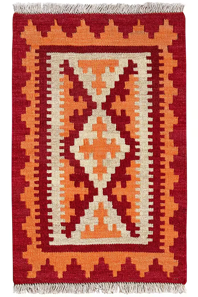 LOOMA Kelim Gashgai Teppich 68 x 44 cm Wollteppich Handgefertigt