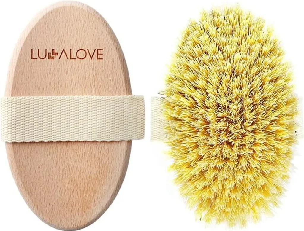 Lullalove Tampico Massagebürste oval Trockenbürste für Körperpflege