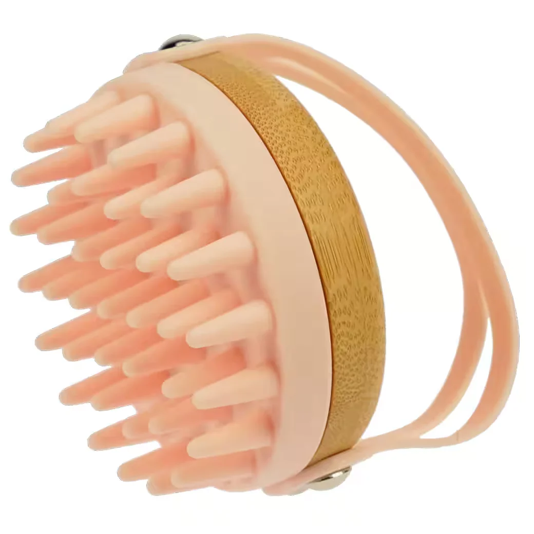 FANTASIA BEAUTY Massage Haarbürste Bambus Silikon puder Kopfhaut