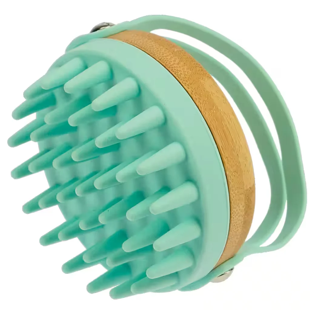 FANTASIA BEAUTY Haarbürste Massagebürste Bambus Silikon gletscher