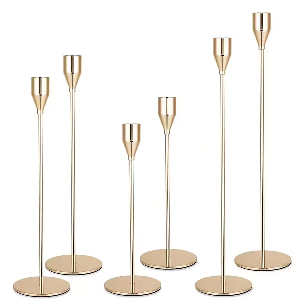 AFKSMILE Kerzenhalter Set 6 Stück Metall Stabkerzenhalter 3 Höhen