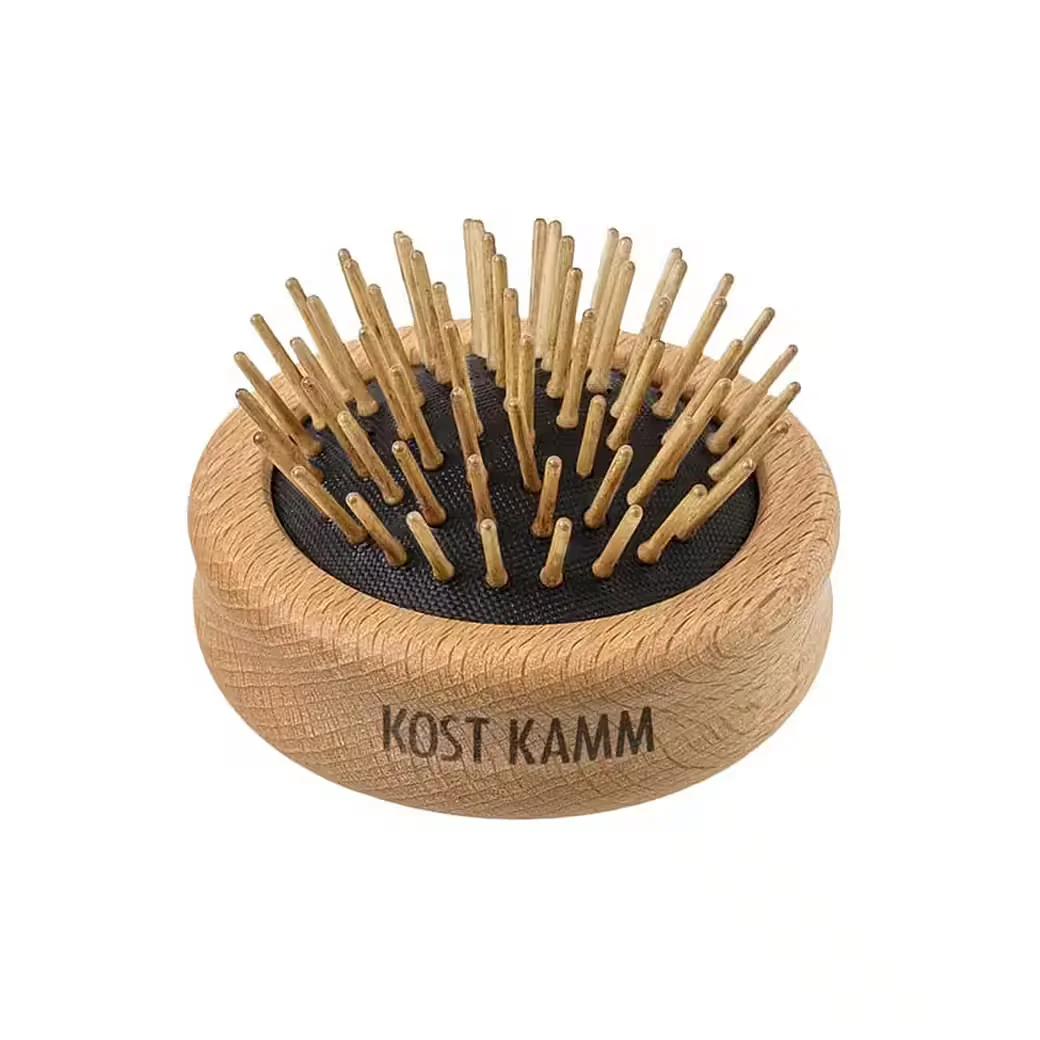 KOST KAMM Pop-up Paddelbürste Buche mit Holznoppen 7 cm