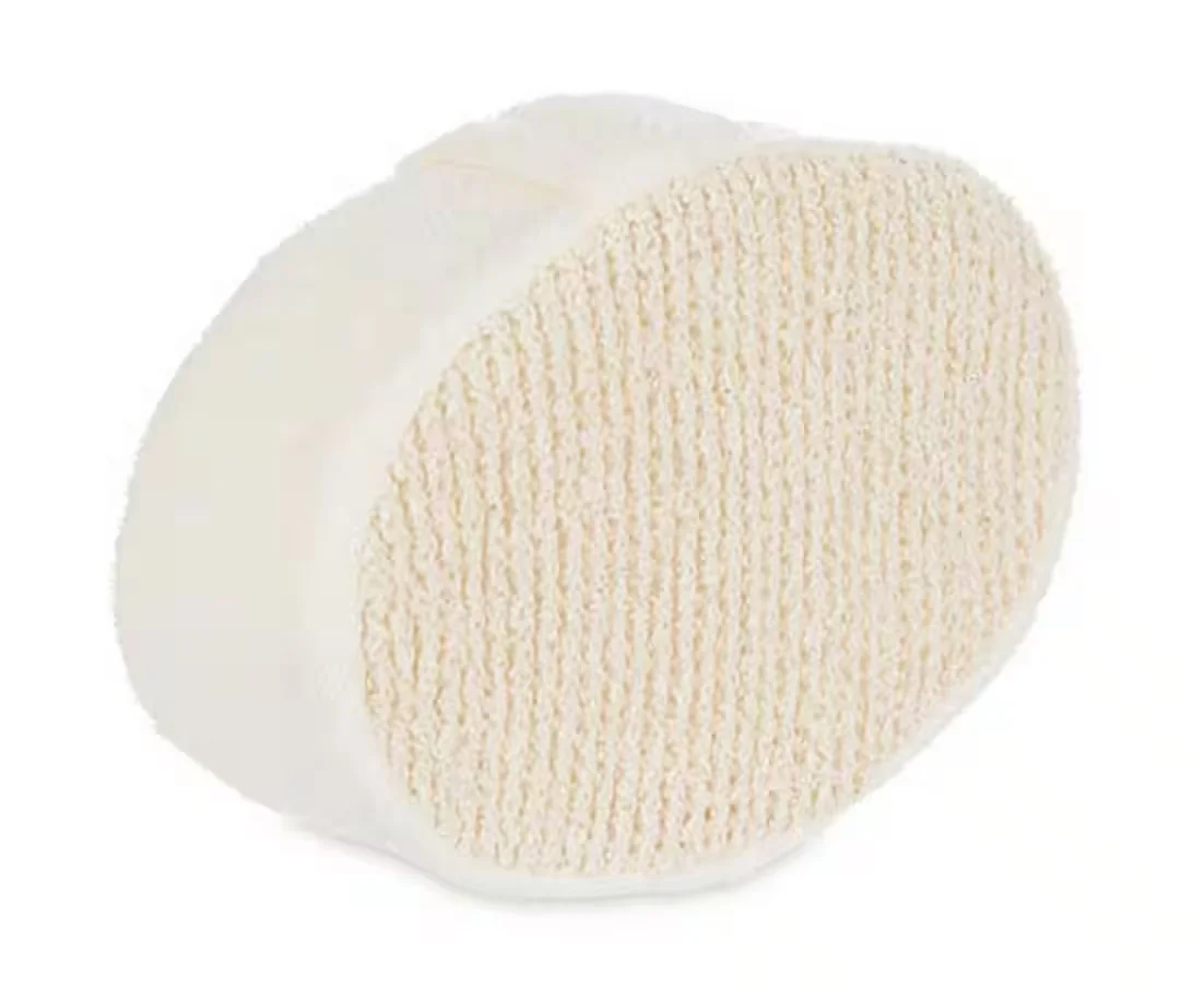 BERILO Duschschwamm mit Griff 15x10x5 cm Weiss Beige Badeschwamm
