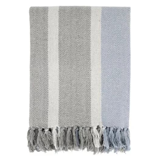 Chic Antique Aix Plaid Wohndecke Französisch Grau/Sky Blue