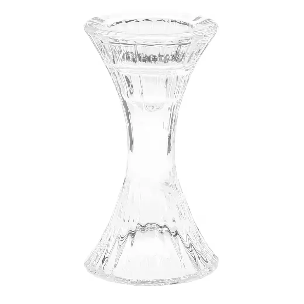 KAEMINGK Kerzenhalter Glas Kristall für Stabkerzen 7 und 13 cm 2er Set