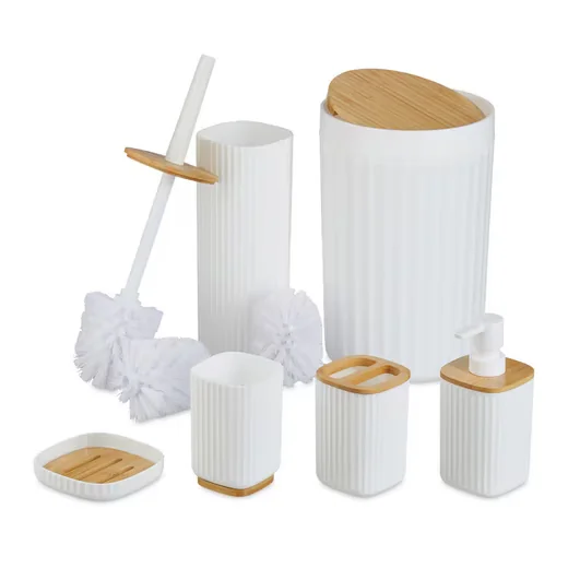 Relaxdays Badaccessoire Set 6-teiliges Badezimmer Set