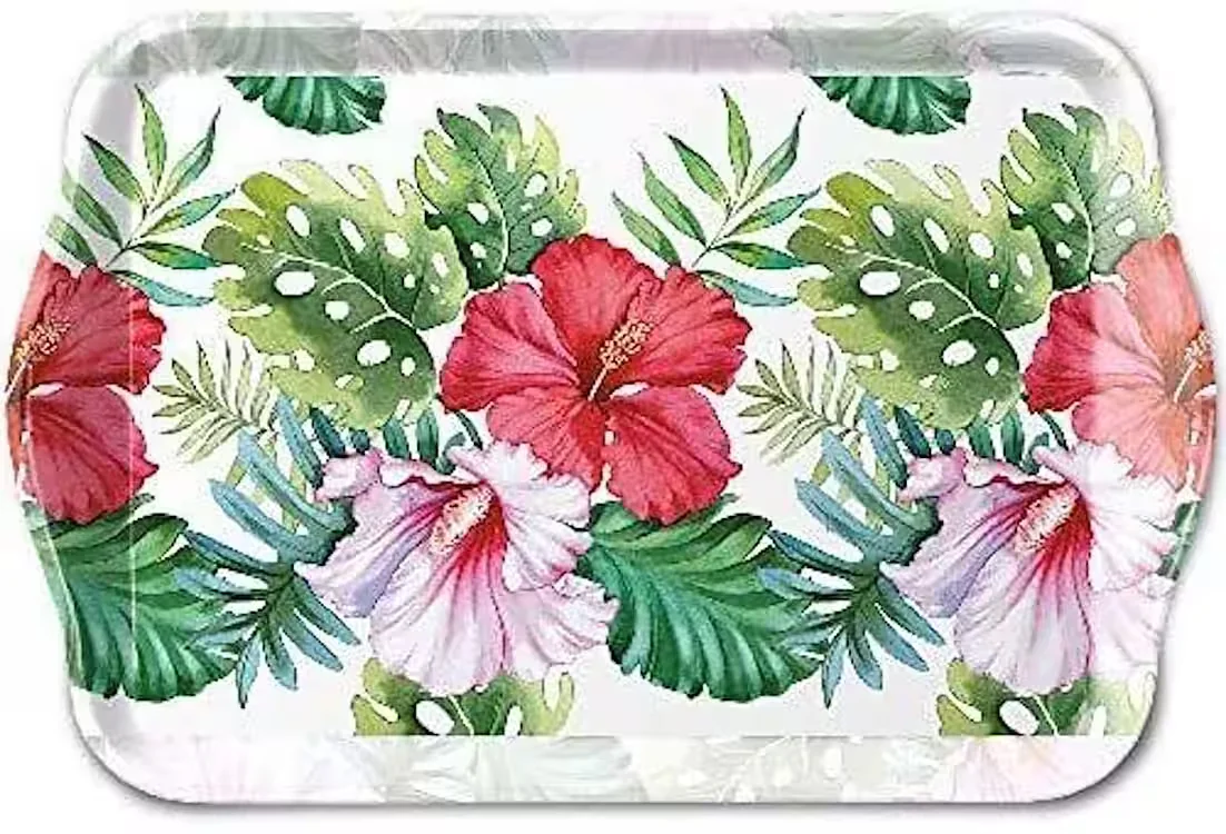 AMBIENTE LUXURY PAPER PRODUCTS Serviertablett 13x21 cm Hibiskus