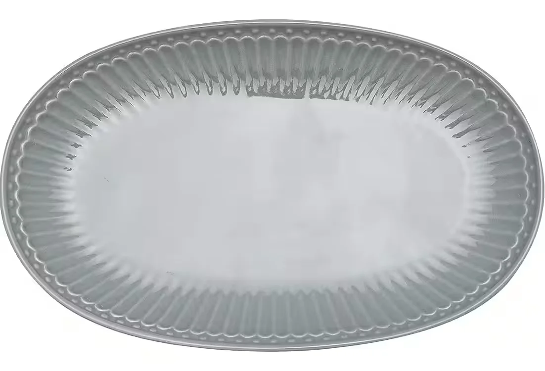 GreenGate Alice Teller oval 23 cm stone grey Steinzeug Servierteller