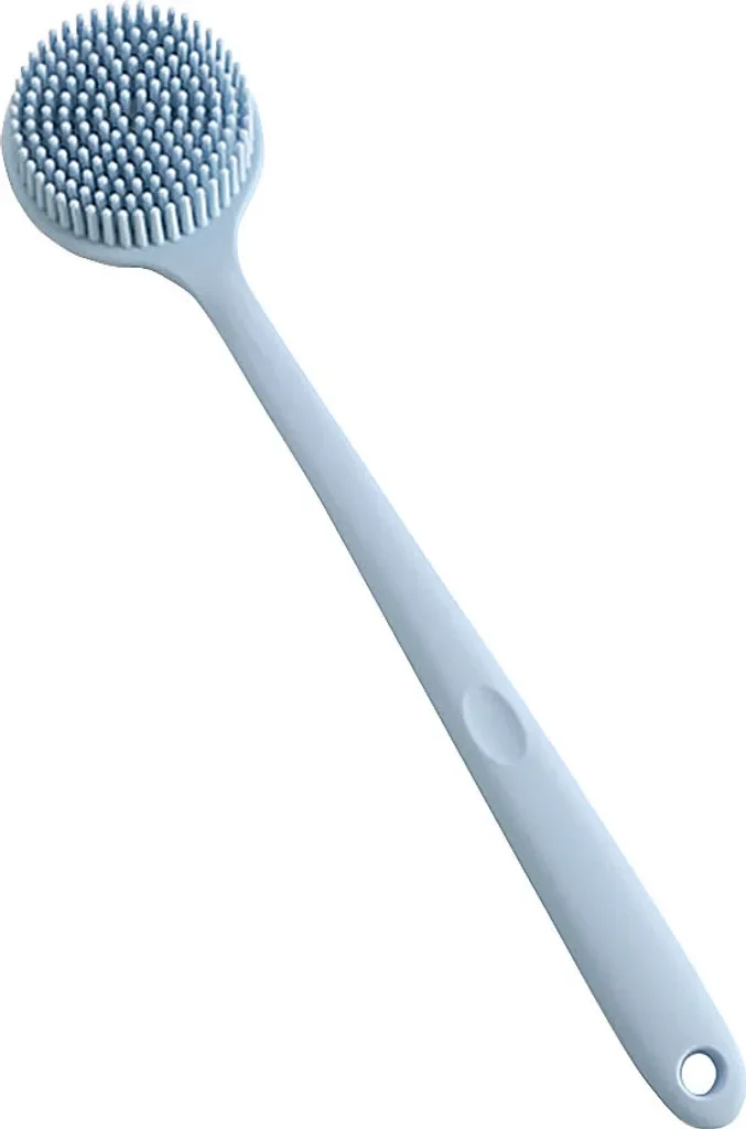 CANDeal Silikon Duschbürste mit langem Griff BPA-frei rutschfest blau